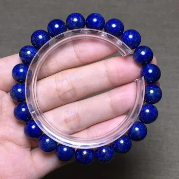 9mm Prírodné Modré Lapis Lazuli Náramok Pre Ženy Muž Liečivé Bohatstvo Darček Crystal Okrúhle Korálky Reiki Kamenné Prvky Šperky AAAAA
