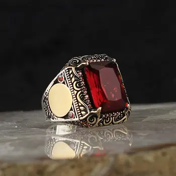 925 Sterling Silver Ring pre Mužov Zirkón Kameň Šperky, Módne Retro Darček Onyx Aqeq Pánske Prstene Všetky Veľkosti