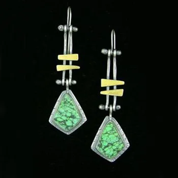 Vintage Zelené Náušnice Strieborné Farba Visieť Náušnice pre Ženy Šperky, Svadobné Vyhlásenie Brincos Zapojenie Drop Earings Dary