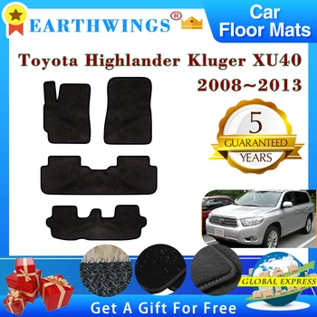 Pre Toyota Highlander Kluger XU40 2010 2008~2013 7 Sedadiel, Auto Podlahové Rohože Koberce Panel Footpads Koberce Kryt Nálepky Príslušenstvo