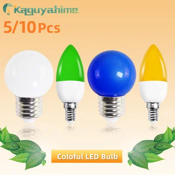 Kaguyahime 5/10pcs LED E14 E27 3W Farba Žiarovka Červené Svetlo Zelená Modrá Teplá Žltá Oranžová Ružová Fialová Výzdoba úsporná Žiarivka