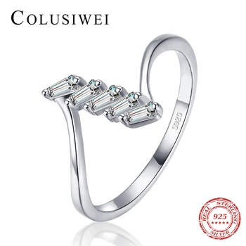 COLUSIWEI Vysoká Kvalita 925 Sterling Silver Geometrické Rez Nepravidelný Cubic Zirconia Prstene pre Ženy Kúzlo Krúžok Strany Jemné Šperky