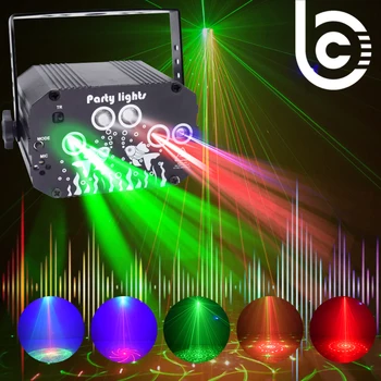 Northern Lights Laserový Projektor Svetlo Hlasové Ovládanie RGB Strobo Efekt Fáze Svetlo Na Party Show DJ Domov KTV Disco Svetlá 2022