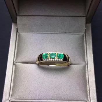 Prírodné Emerald Krúžok Skutočný Drahokam pre Ženy Narodeniny Jemné Šperky
