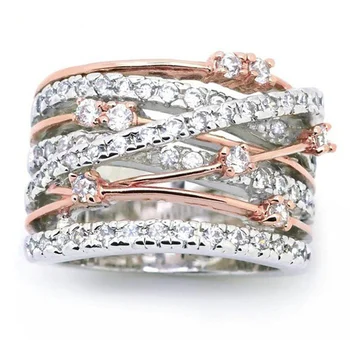 Nové 925 Sterling Silver Ring Vykladané S AAAAA Zirkón Prelína Prsteň Pre Ženu Kúzlo Šperky, Zásnubné Darček
