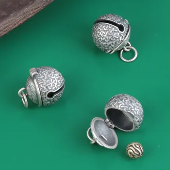 925 Sterling Silver Bell Prívesok pre Ženy Môže Otvoriť Vintage Etnických Duté HOBBY Ručné Korálkové Materiál Šperkov, Takže DZ015