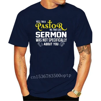 Čaj Muži Móda tričko Áno I m Pastor Reči Biblie T Shirt Ocenenie Dar 100% Bavlna