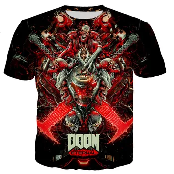 2021 Nový Doom Hra Móda Cool 3D Potlačené tričká Unisex Tričko Streetwear Topy Dropshipping Nadrozmerné