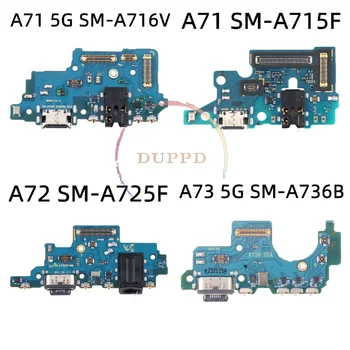 NOVÝ Samsung Galaxy A71 SM-A715F A716V A72 SM-A725F A73 SM-A736B 5G Nabíjačku USB Nabíjanie Rada Dock Port Konektor Flex Kábel