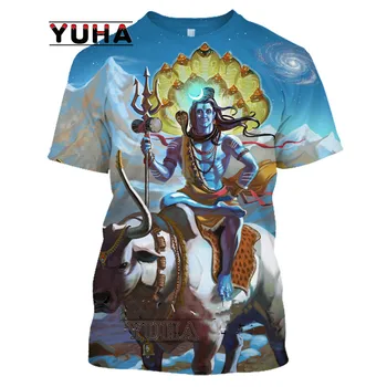 India Boh Ničenia Shiva Pán T Shirt 3D Tlač Unisex Vrchole Letné Muži Ženy Hip Hop Harajuku Streetwear Čaj