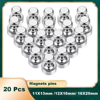 20Pcs Super Silné Neodýmu Magnet Magnetické Pushpins Bulík Thumbtack Trvanlivé Ocele Magnet Push Pin pre Chladnička Tabuľa