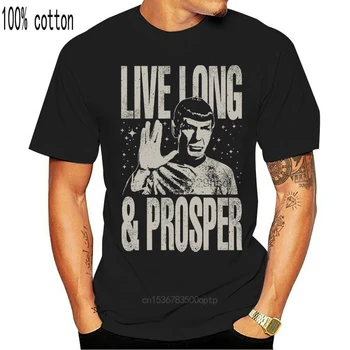 Star Treky Spock Žiť Dlho A Prosperovať Licencovaný Dospelých T-Shirt