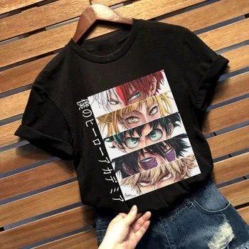Dámske tričko Harajuku Y2K Ulici Topy Harajuku Japonské Anime, Môj Hrdina Akademickej obce Tlač Krátky Rukáv Nadrozmerné Oblečenie T-shirt