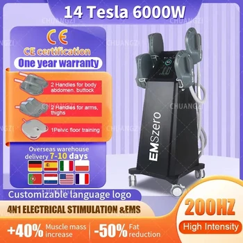 2023 EMS Neo DLS-EMSLIM 14 Tesla hi-emt Stroj so 4 ks RF Rukoväte S Stimulácia Panvového Podložky Voliteľné EMSzero
