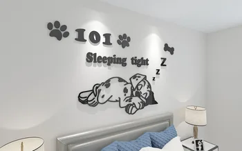 Kreslené karikatúry psa 3d troch-dimenzionální samolepky na stenu akryl detskej izby nálepky