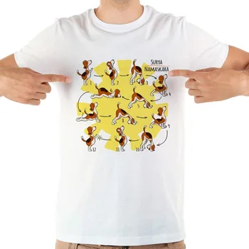 roztomilý yogaDOG vtipné tričko mužov jollypeach nová biela Bežné plus veľkosť tee tričko homme beagle surya namaskara dizajn mens tshirts