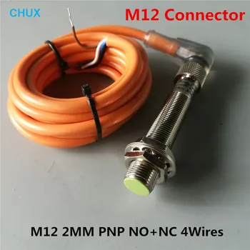 M12 Snímača Konektor Ohýbať Typu PNP NO+NC 4wires 6-36VDC 2 mm Snímanie Zistiť Vzdialenosť Induktívne Blízkosti Prepínač Snímačov