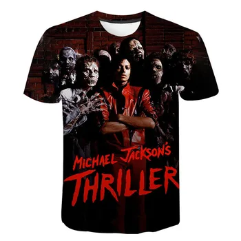 Michael Jackson T-Shirt Legendárny Spevák 3D Tlač Streetwear Muži Ženy Móda Krátky Rukáv T Shirt Hip Hop Tričko Vrchné Oblečenie