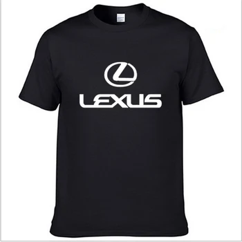 Pánske Krátke Rukáv Lexus Auto Logo T-shirt Lete bežné mužské jednofarebné Bavlnené tričká Módne Hip Hop Harajuku Mužov Oblečenie