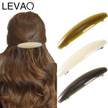 LEVAO Elegantné Pevné Farba Vlasov Clip Módne Jednoduché Veľká Veľkosť Jar Clip Hair Pin Retro hlavový most S Klip Dievčatá Vlasy Príslušenstvo