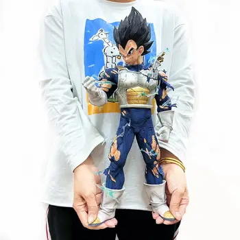 46 cm Anime Obrázok Bandai Dragon Ball Z GK Vegeta Super Saiyan Tri Čele S Pôvodnou Box Akcia Obrázok Sochy, Sošky Hračka