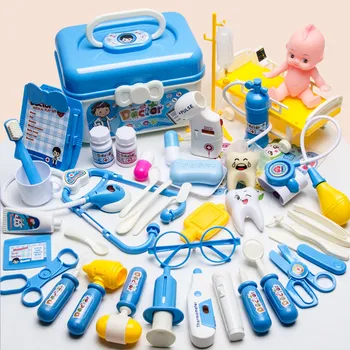 Deti sa tváriť, že Hrať Lekára Hračky Nastaviť Simulácia Zdravotníckych Zariadení Stetoskop Hrať Úložný Box Darček pre deti