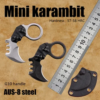 Karambit AUS-8 oceľových G10 rukoväť cs go nože lovecký nôž na prežitie, camping nástroj taktických vojenských pevnou čepeľou noža nástroj výchovy k demokratickému občianstvu