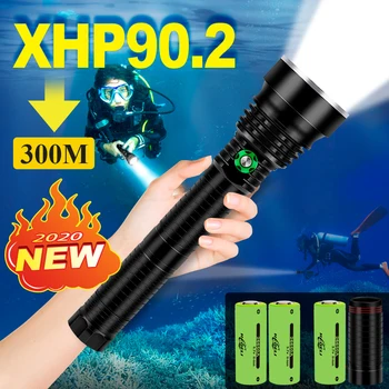 XHP90.2 Profesionálne Potápačské Led baterka IPX8 vodotesné XHP70 podvodné Svietidla 18650 ALEBO 26650 Nabíjateľná Pochodeň svetla