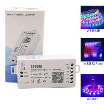 SP801E Wifi Umenie-Net Magic LED Controller 5-24V LED Matrix Panel Modul WS2812B WS2811 Svetelné Pásy Stmievač APP Riadenie iOS Android