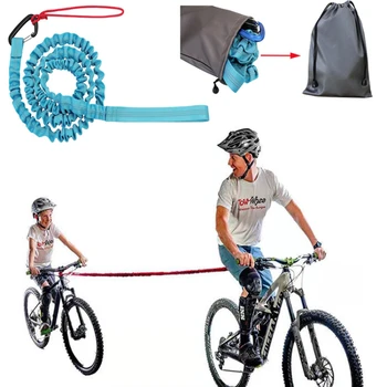 Vonkajšie Požičovňa Trakciu Lano Nylon Rodič-Dieťa MTB Bike Prenosné Elastické Ťažné Lano Dieťa Klince Bezpečnostné Zariadenie S Úložný Vak
