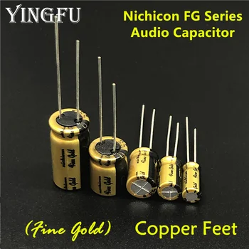 5 ks/Veľa NICHICON Série FG (Fine Gold) 6.3 V~100V/0.1 uF~470uF k Dispozícii HIFI Audio Kondenzátor Pre Audio Zariadenia