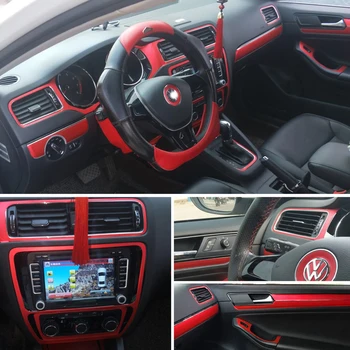 Pre Volkswagen Jetta 2005-2018 Interiéru Centrálny Ovládací Panel Dverí Rukoväť 5D Uhlíkových Vlákien Nálepky, Nálepky Auto styling Accessorie