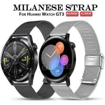 20/22 mm Milanese Watchband pre Huawei GT 3 2 46 mm 42mm/ gt Runner gt2 gt3 Popruh Náramok Hodiniek Band Náramok z Nerezovej Ocele