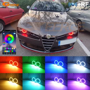Pre Alfa Romeo 159 Brera, Spider RF Diaľkové Bluetooth-Kompatibilné APLIKÁCIE Multi Color Ultra Svetlé RGB LED Angel Eyes Auta Halo Krúžky