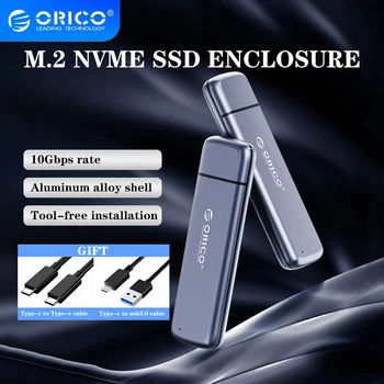 ORICO HDD Enclosure M2L2 NVMe Prípade M. 2 Na USB Typu C 3.1 Hliníkovej Zliatiny Pevný Disk Prípade NVME PCIE NGFF SATA M/B Tlačidlo SSD Disk