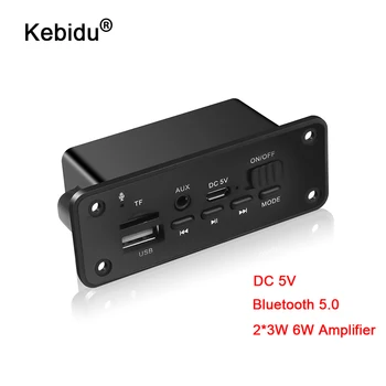 kebidumei Bluetooth 5.0 Prehrávač MP3 Dekodér Dosky 2 x 3W Reproduktor Auto FM Rádio Modul 5V TF USB, AUX Audio Pre Auto Handsfree