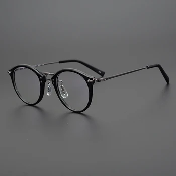 Japonské Ručné Okuliare Kolo Krátkozrakosť, Predpis Okuliarov, Rám Muži Čítanie Okuliare Ženy Optical Titanium Ultralight Gafas