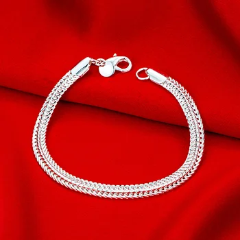 veľkoobchod 925 Sterling Silver náramok Had štýl roztomilý reťazca ženy lady mužov ušľachtilý módne kúzlo šperky, svadobné ušľachtilý strany