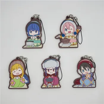 Yuru Tábor Anime Keychain Kagamihara Nadeshiko Shima Rin Inuyama Aoi Gumy Popruh Keychain