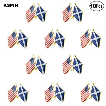 U. S. A & Škótsko Klopě Pin Vlajka odznak Brošňa Kolíky Odznaky 10Pcs Veľa