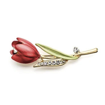 Šperky, Oblečenie, Doplnky, Šperky, Brošne Darček Svadobné Kolíky Elegantné Tulipán Drahokamu Kvet Brošňa Pin Crystal Kostým