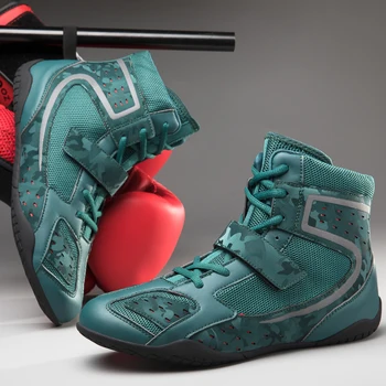 Nové pánske Non-slip Zápas Topánky Fashion Professional Boxing Školenia Topánky Vzpierania Opotrebovaniu Zápas Topánky