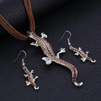 ZOSHI Ženy Módne Šperky Set Plný Kožené Geometrie lizard Vyhlásenie Šperky Nastaviť Pôvodné Veľkoobchodné Ceny