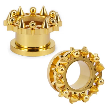 Zlatá Farba Ušné Sviečky Z Nehrdzavejúcej Ocele Nit Tunel Meradlá Ucho Expander Zástrčky Piercing Telo Tunel Srd Piercing Šperkov