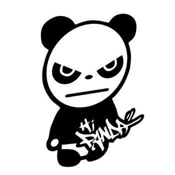 11*15 CM HI PANDA Osobné Panda Nepremokavé Notebook, Auto Nálepky, Nálepky Graffiti Príliv Black Silver CT-551