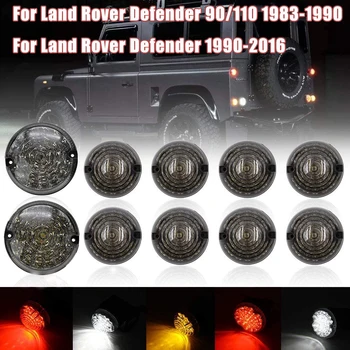 10pcs Zadné & Predné Hmlové Svietidlo Spätného Svetla LED Svetlomet Údené objektív pre Land Rover Defender 1990-2016/ Defender 90/110 83-19