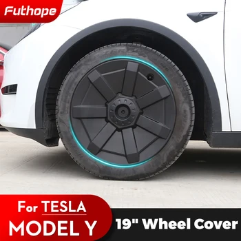 Futhope 4PSC 19-Palcový Aktualizácia Hubcap Pre Tesla 18-22 Model Y Koliesko Spp Auta Výkon Náhradné Automobilové Príslušenstvo Kryt