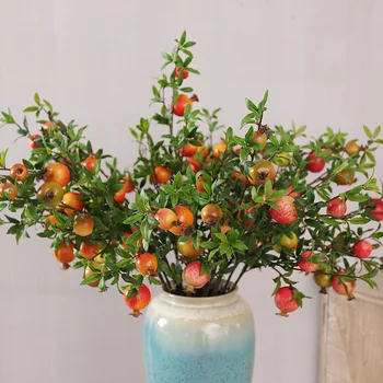 Umelé Granátové Jablko Domáce Dekorácie Doplnky Veľké Umelé Ovocie 6 Hlavy Falošné Granátové Jablko Kvet Vianočný Dekor 95 Cm