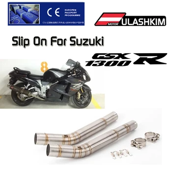 Motocykel Výfukových 51MM Sklzu Na Suzuki Hayabusa GSX1300R GSXR1300 Šál Uprostred Odkaz Pipe Trubice Hayabusa 1300CC 2008-2015
