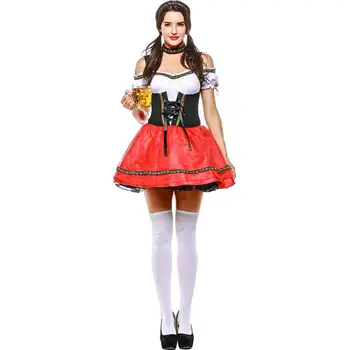 Sexy Oktoberfest Dirndl Kostým Bavorsko Pivo Party Girl Wench Kostým Slúžky Fantasia Oblečenie